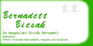 bernadett bicsak business card