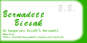 bernadett bicsak business card